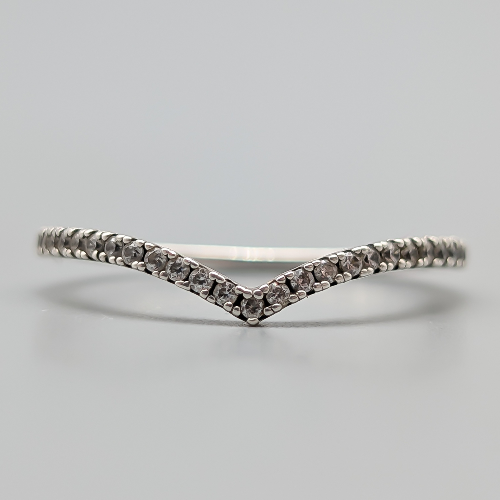 Pandora Ring i Silver med Vita Stenar S925 1.5g 19mm