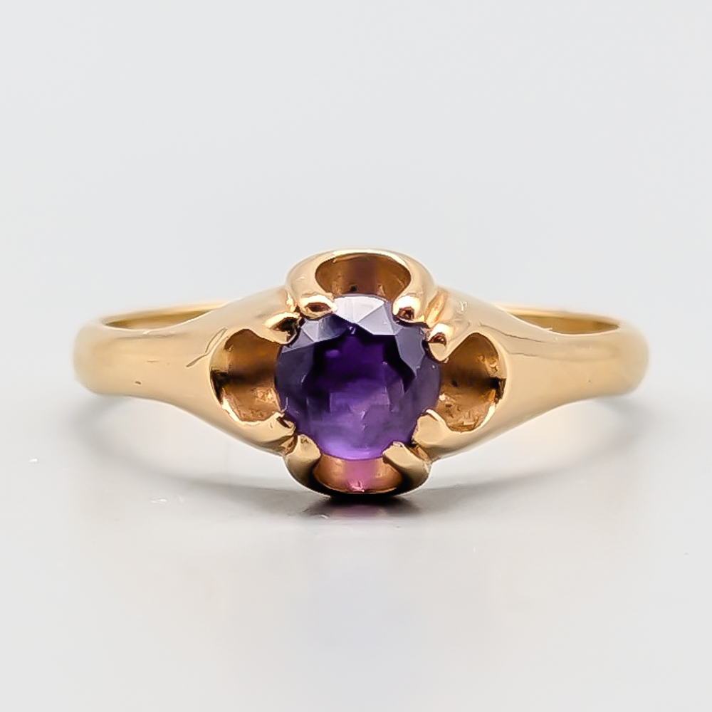 Ring i Guld med Lila Sten 18K 2.8g 16.5mm