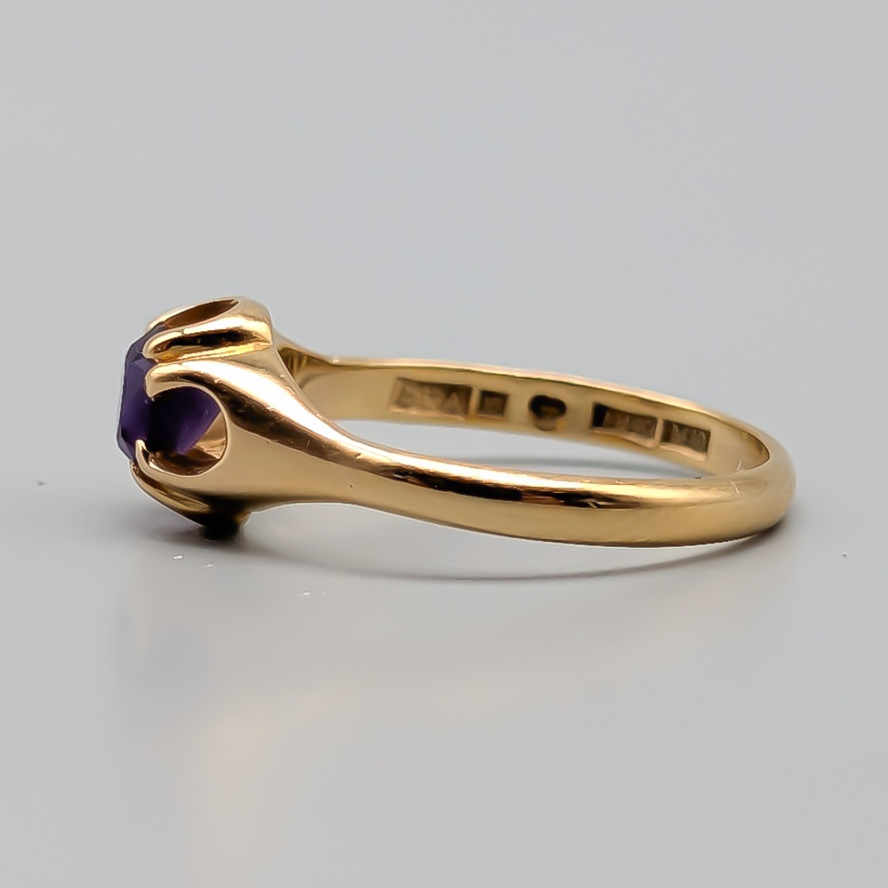 Ring i Guld med Lila Sten 18K 2.8g 16.5mm - Bild 2