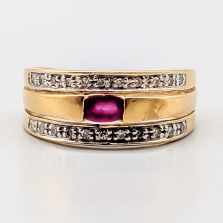 Diamantring i Flerfärgat Guld med Rubin 18K 3.29g 16.75mm
