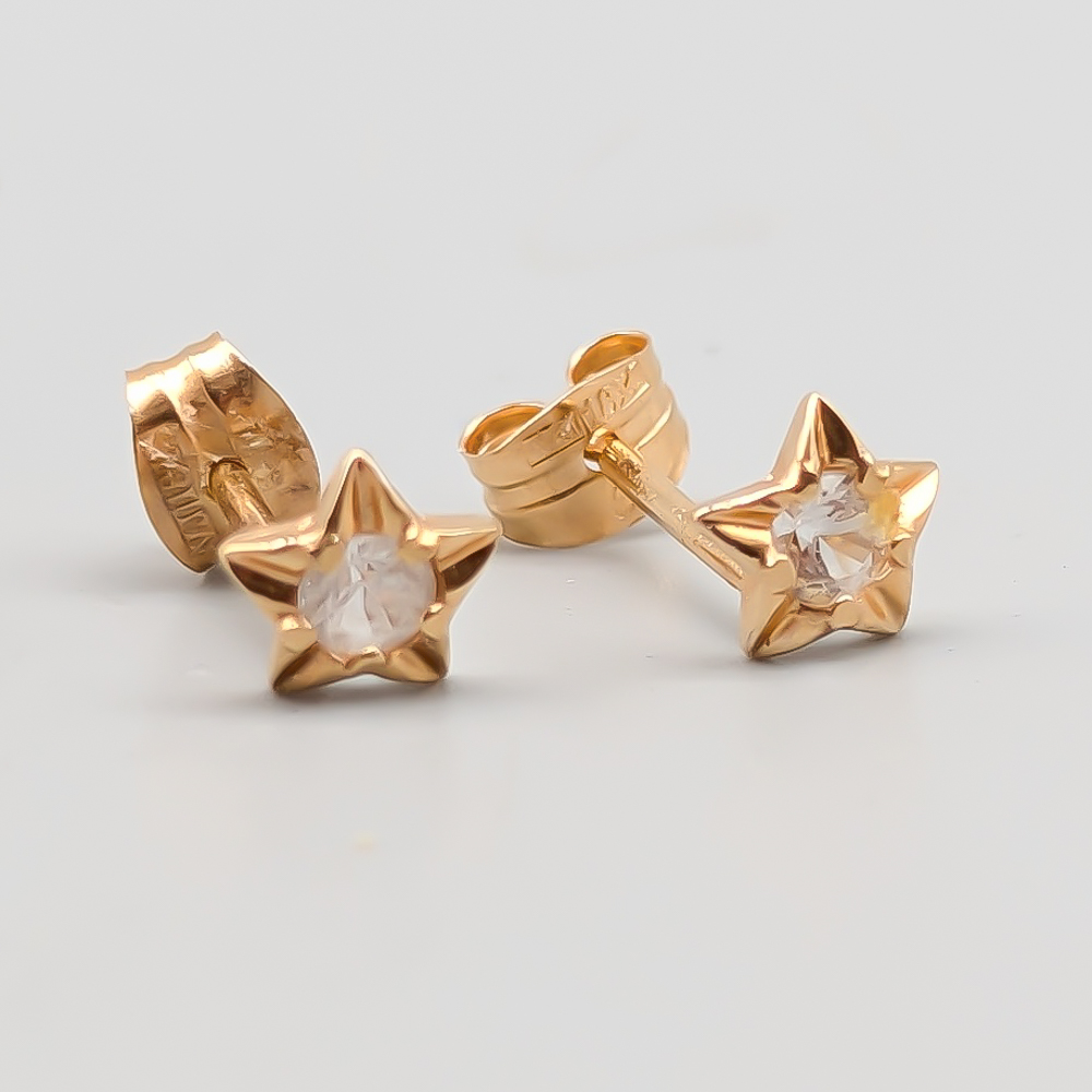 Örhängen i Guld med Stenar 18K 0.81g 5mm