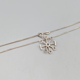 42cm Pansarlänk i Silver med Hänge S925 3.71g