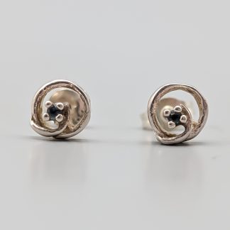 Örhängen i Silver med Blåa Stenar S925 0.97g 7mm
