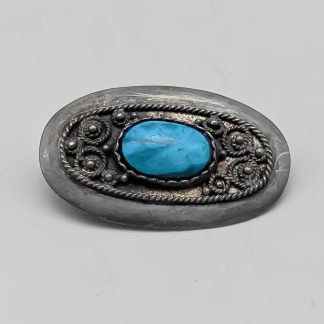 Brosch i Silver med Turkos Sten S925 3.9g 30mm