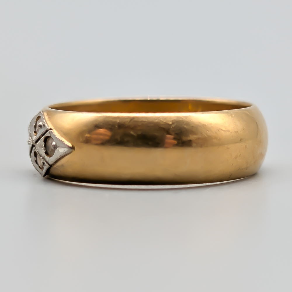 Ring i Flerfärgat Guld med Vita Stenar 18K 5.1g 16.75mm