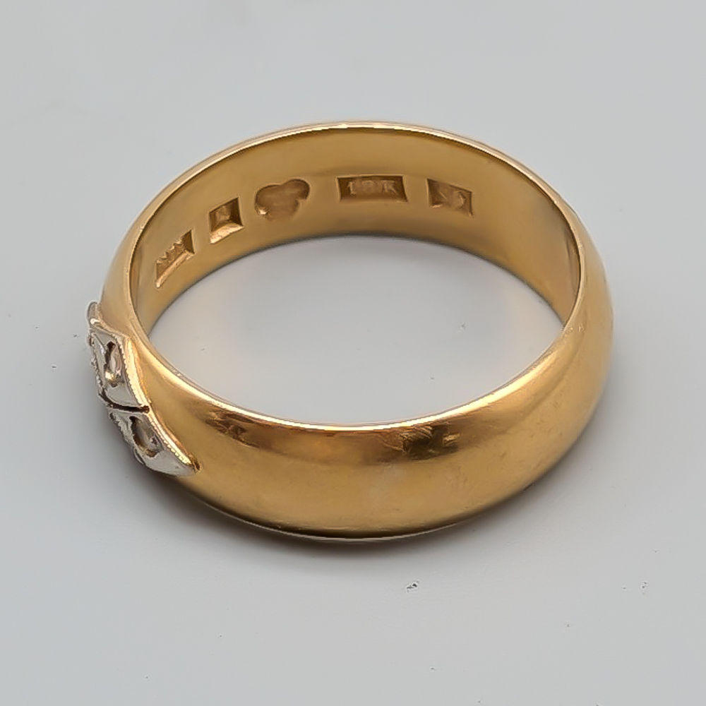 Ring i Flerfärgat Guld med Vita Stenar 18K 5.1g 16.75mm - Bild 2