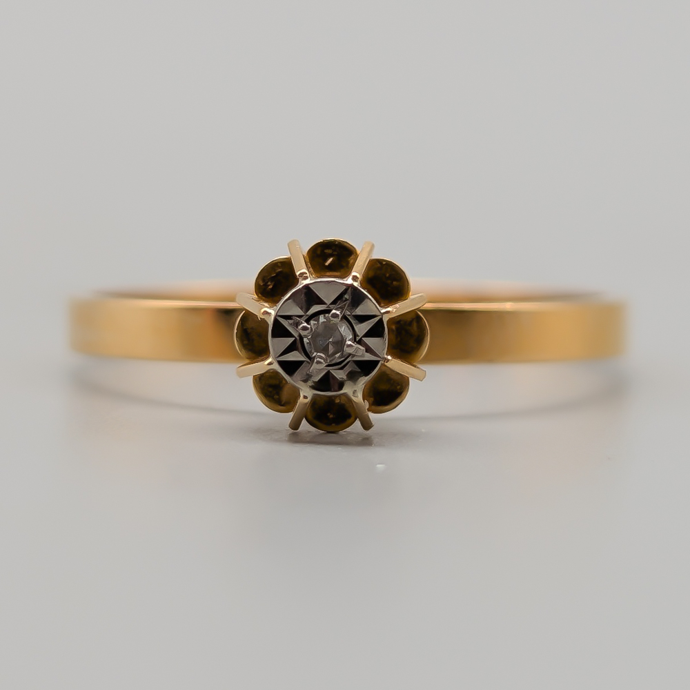 Diamantring i Flerfärgat Guld 18K 1.27g 16mm