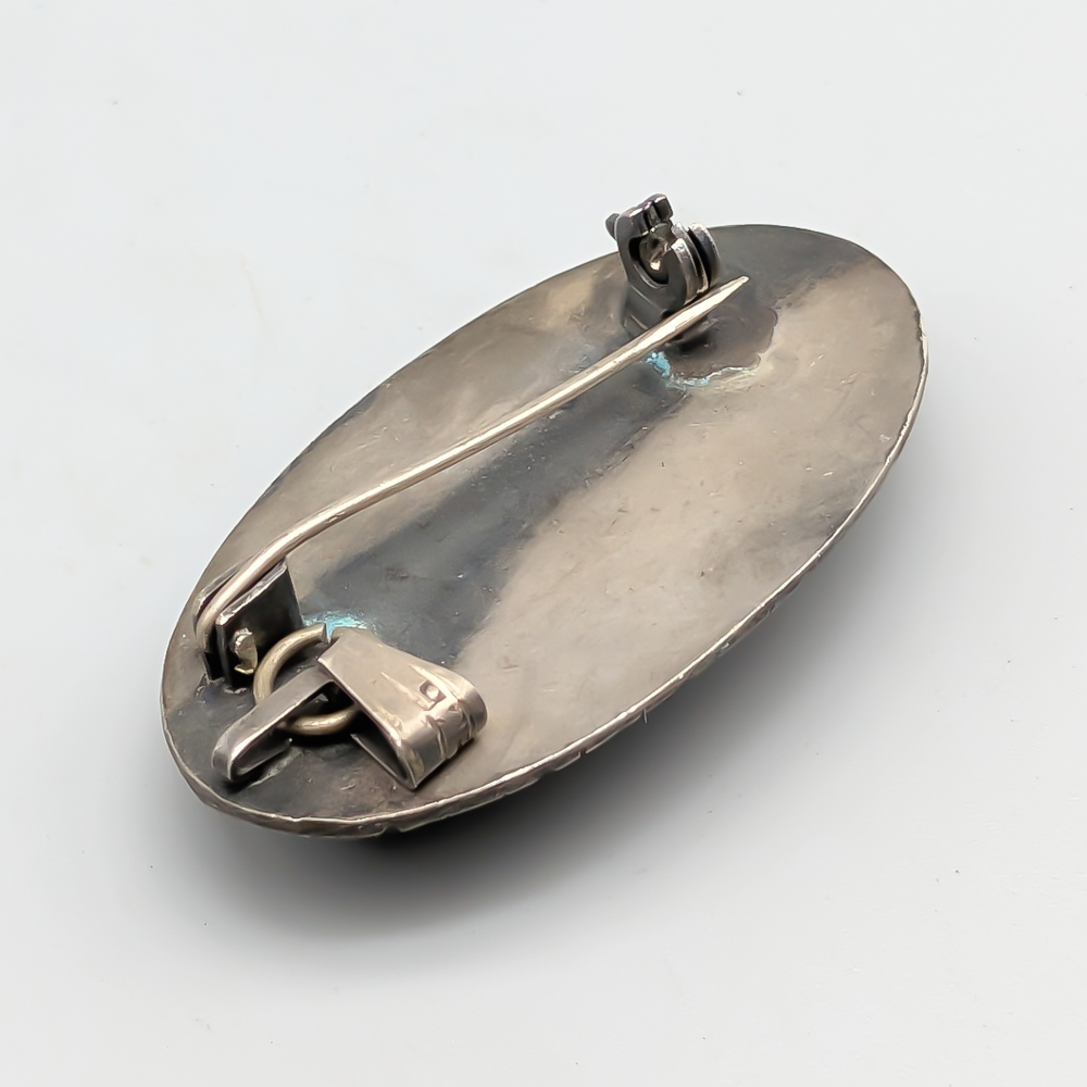 Brosch i Silver med Svart Sten S830 12.12g 26mm - Bild 2
