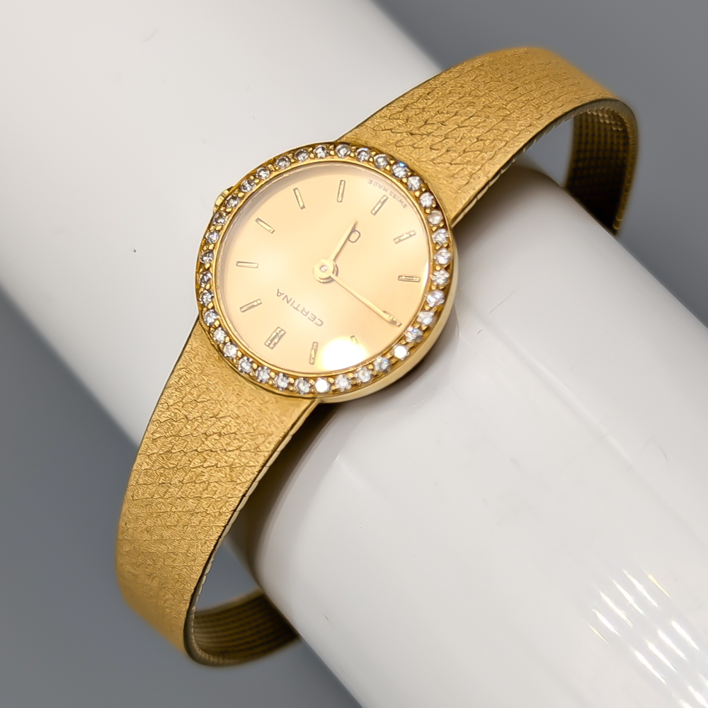 Certina Damur i Guld med Diamanter 18K 24.66g 17cm