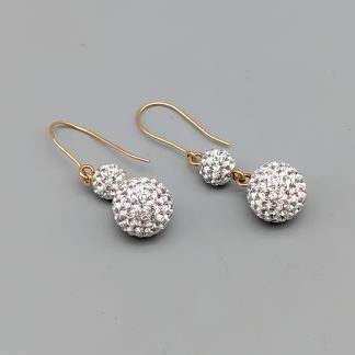 Örhängen i Guld med Strass 18K 3.01g 35mm
