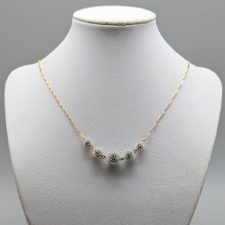 45cm Singaporelänk i Guld med Integrerat Hänge med Strass 18K 4.19g