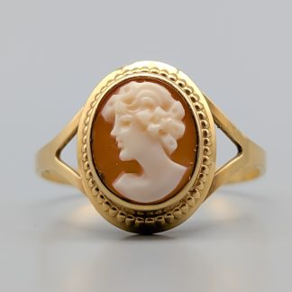 Ring i Guld med Kamé 18K 1.49g 17.5mm