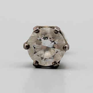 Enstaka Örhänge med Vit Sten i Silver S925 0.94g 8mm