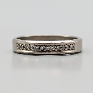 Alliansring i Vitguld med Diamanter 18K 4.55g 17.55mm