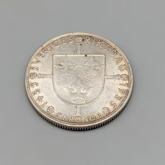 5 kr Sverige 1936 500th Anniversary of Riksdag S900 25g 36mm
