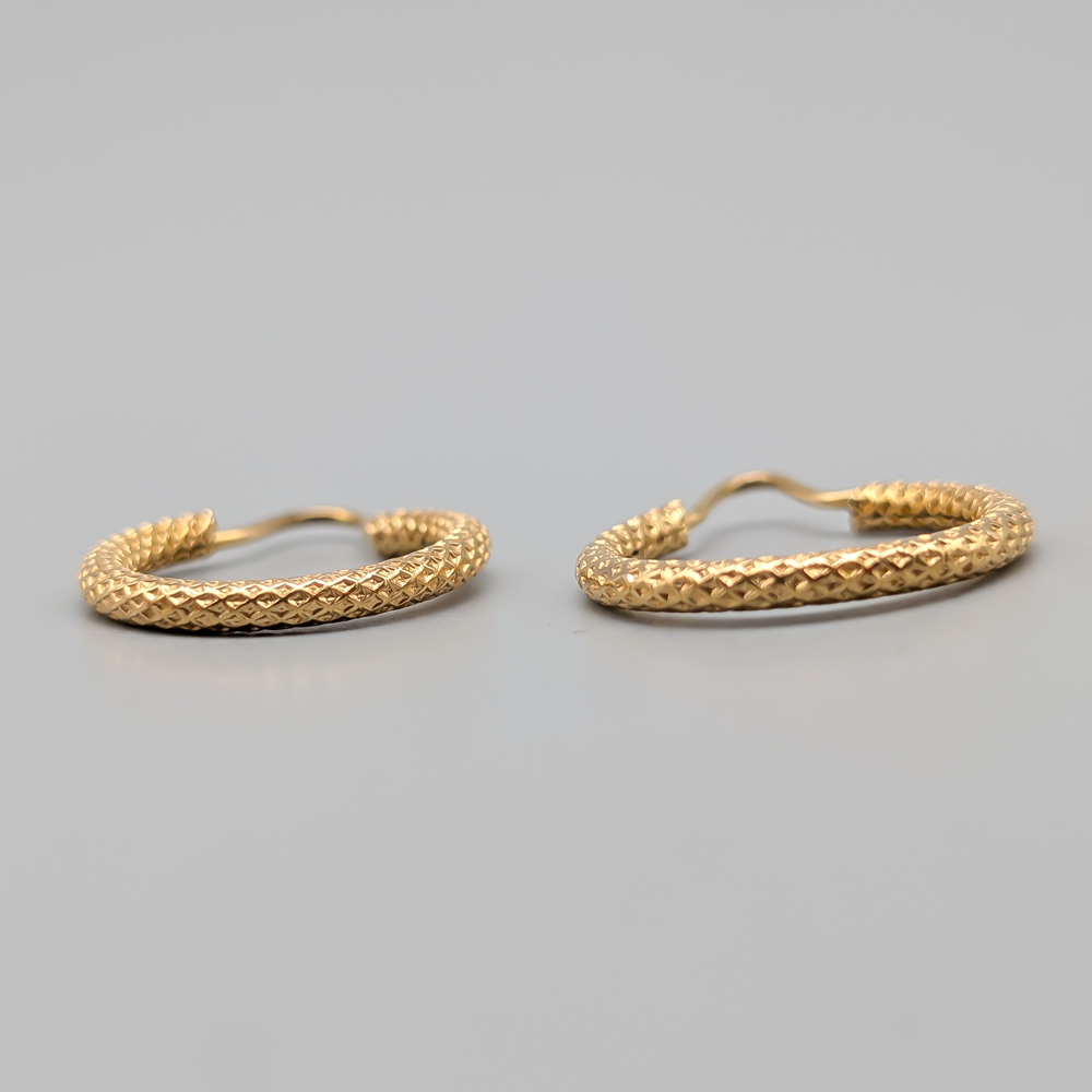 Creoler i Guld 18K 2.7g 27mm - Bild 2