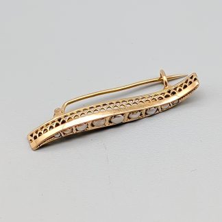 Antik Brosch i Guld med Pärlor-1