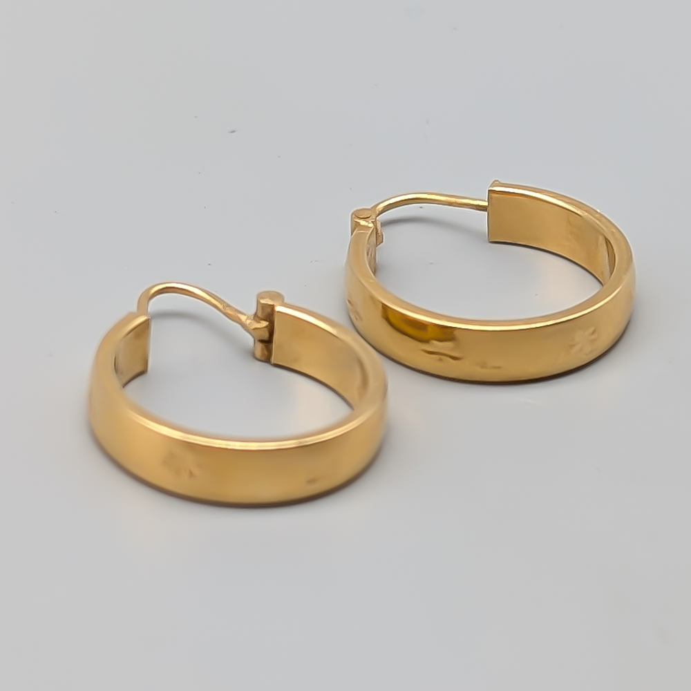 Creoler i Guld 18K 2.04g 21mm - Bild 2