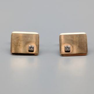 Manschettknappar i Silver med Vita Stenar S925 10.46g 19mm