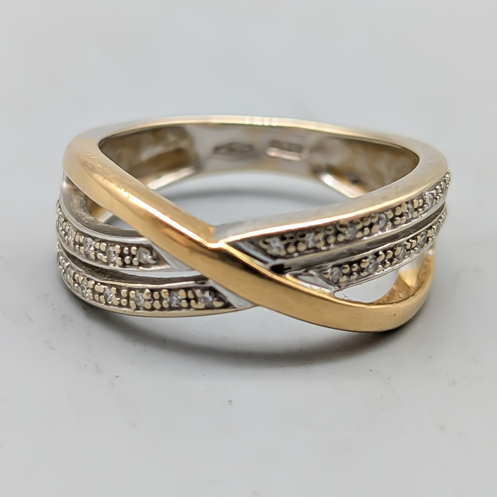 Diamantring i Flerfärgat Guld 18K 6.03g 18mm