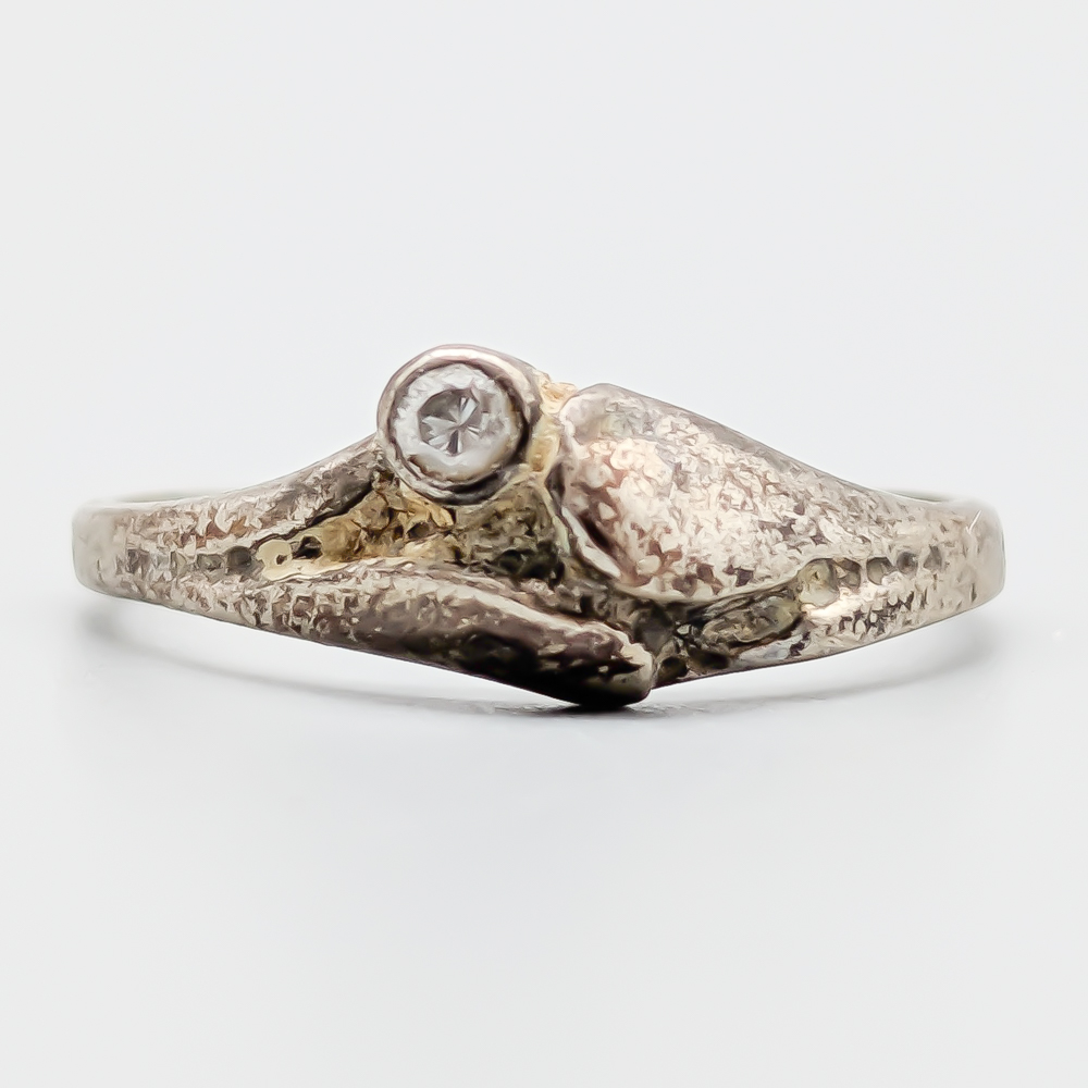 Ring i Silver med Vit Sten S830 1.25g 17mm