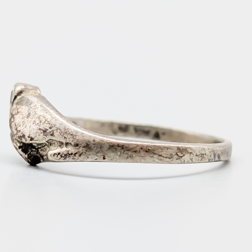 Ring i Silver med Vit Sten S830 1.25g 17mm - Bild 2