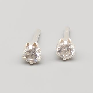 Örhängen i Silver med Vita Stenar S925 0.29g 4mm