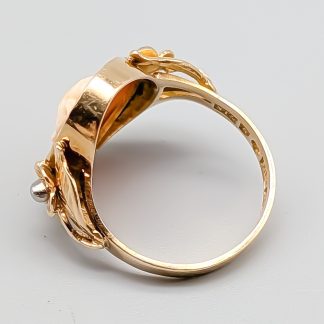 Klackring i Guld med Kamé-0