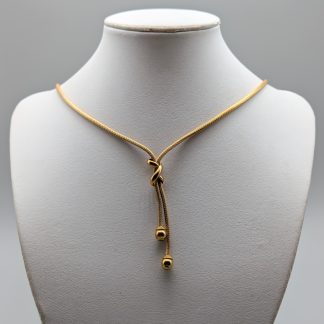 93.5cm Halsband Rävsvans i Guld 18K 17.44g
