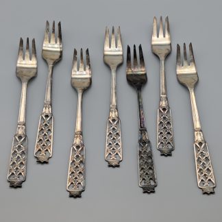 7 st Dessergafflar i Silver "Princess" S830 118.23g 136mm