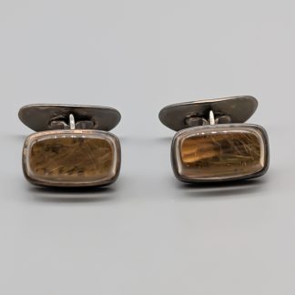 ViviannaTorun Bülow-Hübe Manschettknappar i Silver med Rytilkvarts S830 12.42g 17mm