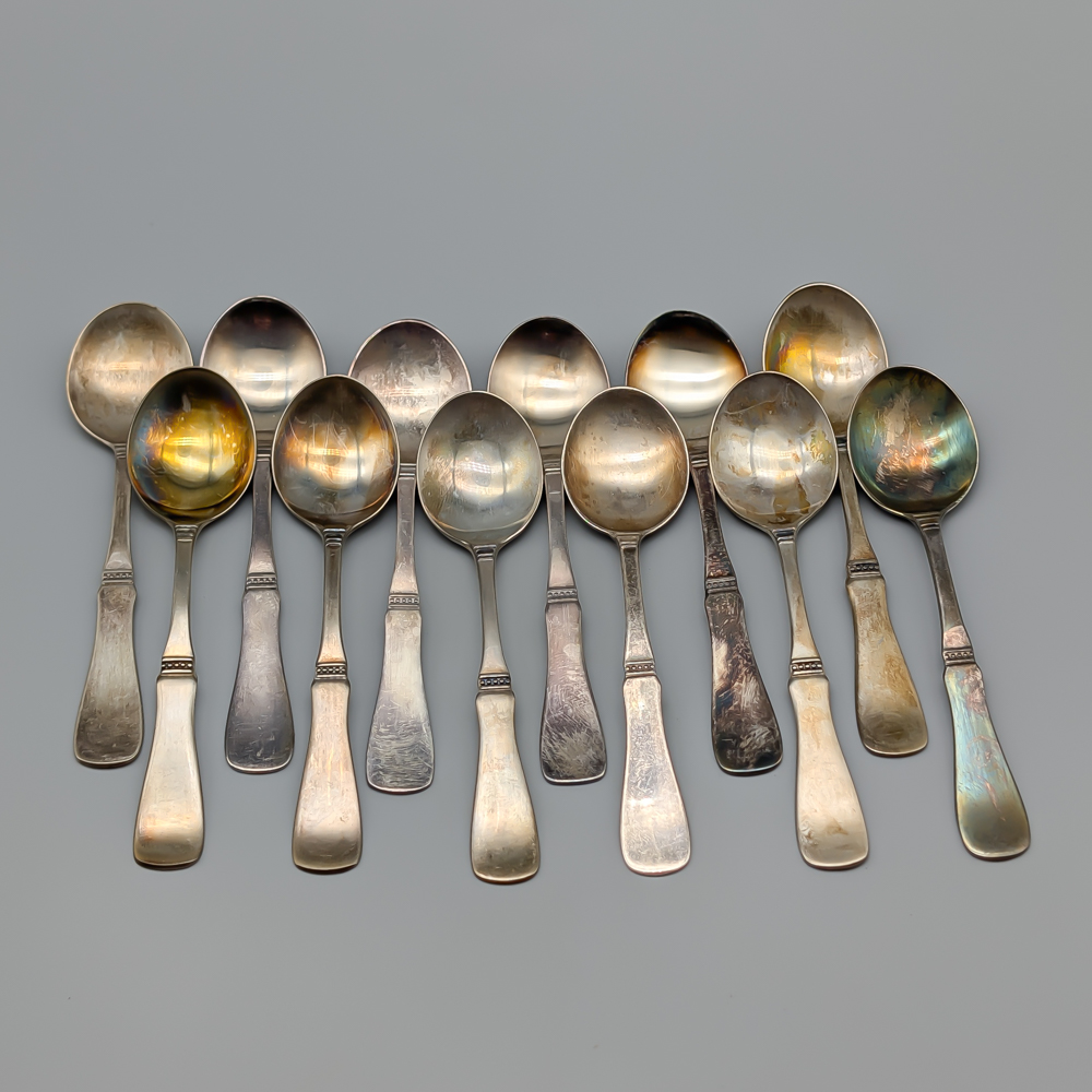 12 st Teskedar i Silver "Uppsala" S830 162.49g 110mm