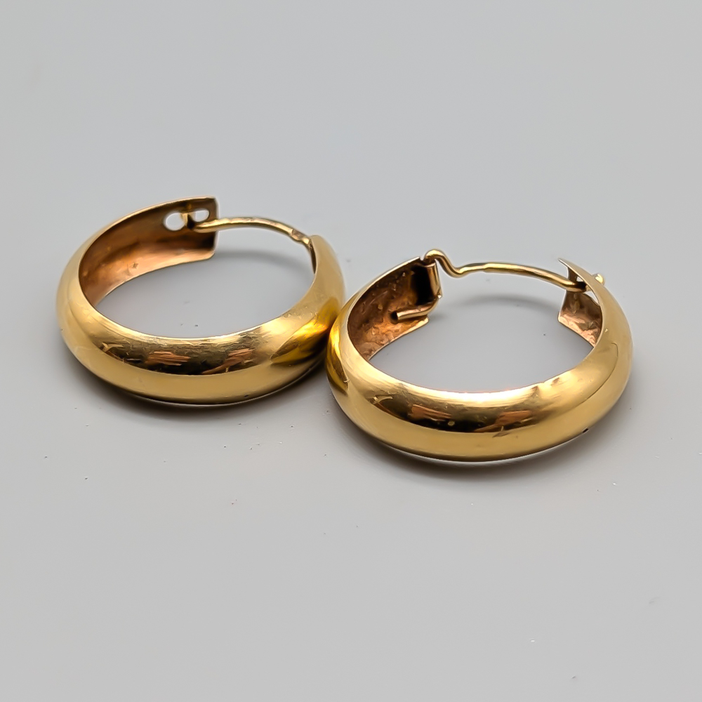 Creoler i Guld 18K 1.49g 18mm - Bild 2