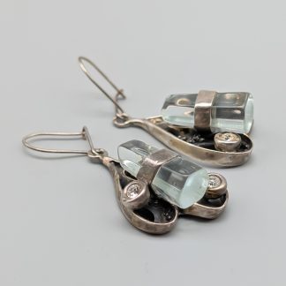 Örhängen i Silver med Blå Stenar S925 18.78g 55mm