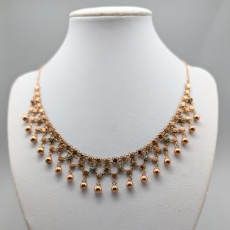 41cm Halsband i Roséguld med Turkoser 14K 20.59g