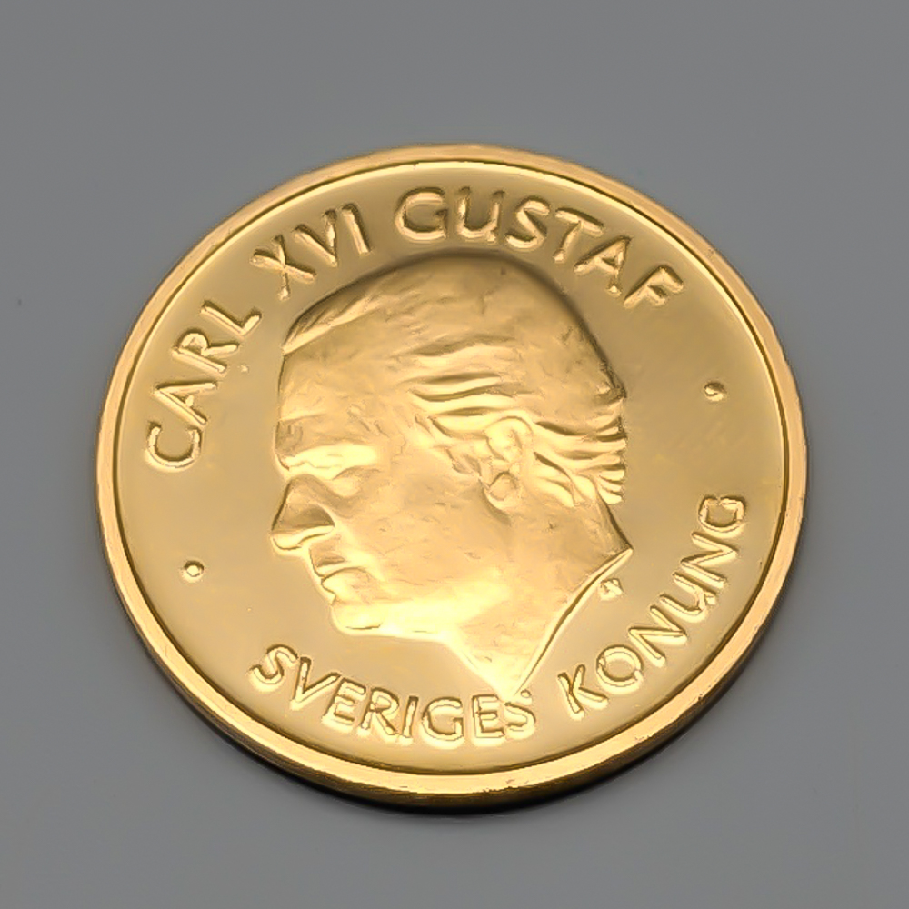 1 st Investeringmynt i Guld, Sverige 1000 kronor, 1997 600-årsminnet av Kalmarunionen 21K 5.8g 21mm - Bild 2