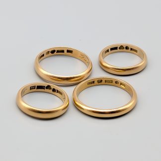 4 st Släta Ringar i Guld 18K 16.6g