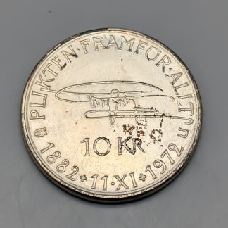 1 st Investeringsmynt i Silver, Sverige 10 kronor, 1972 90th Anniversary - Birth of Gustav VI Adolf S830 18g 32mm