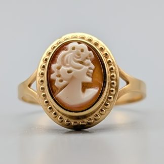 Ring i Guld med Kamé 18K 1.64g 16.75mm