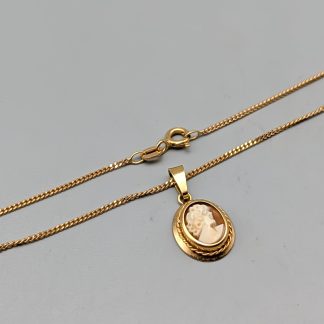 50cm Pansarlänk i Guld med Hänge med Kamé 18K 3.87g