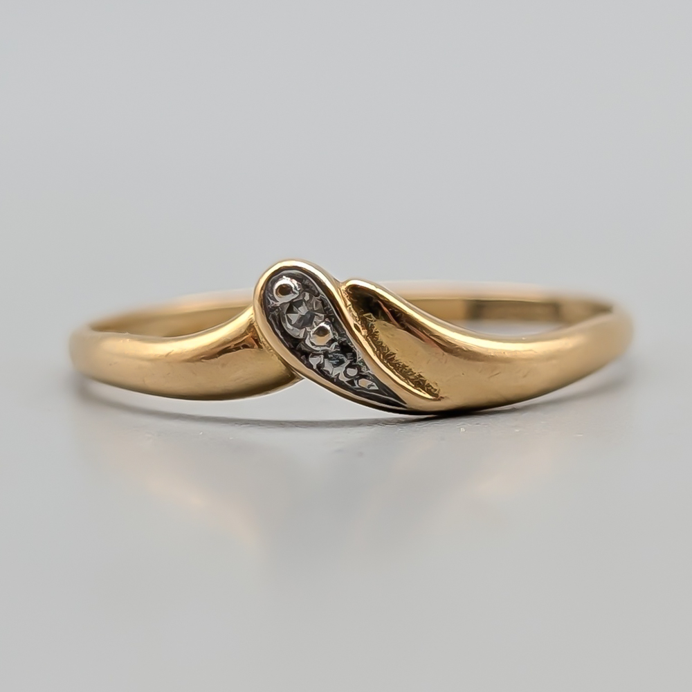 Diamantring i Guld 18K 1.04g 17.25mm