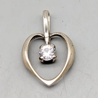 Hänge i Silver med Vit Sten S925 2.16g 23mm