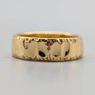 Mönstrad ring i Guld 18K 5.41g 16.75mm
