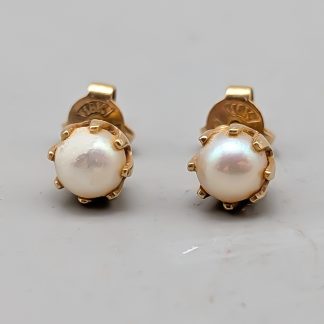 Örhängen i Guld med Odlade Pärlor 18K 2.3g 7mm