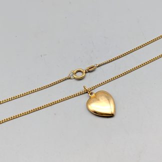 44cm Pansarlänk i Guld med Hänge Hjärta 18K 3.79g