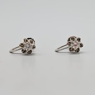 Clips i Vitguld med Diamanter 18K 1.98g 11mm