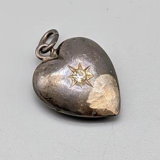Hänge i Silver Hjärta med Vit Sten S830 1g 16mm