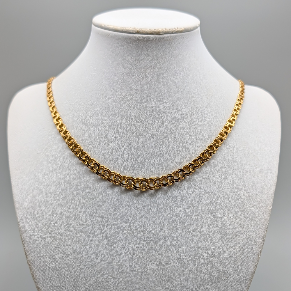45.5cm Doserad Bismarcklänk i Guld 18K 18.98g