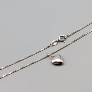 36.5cm Pansarlänk i Silver med Hänge Hjärta S925 2.08g