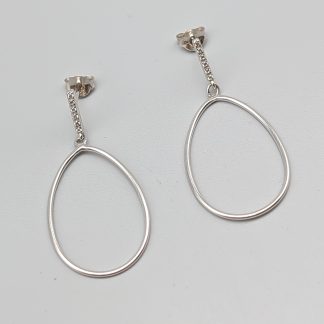 Örhängen i Silver med Vita Stenar S925 1.71g 38mm